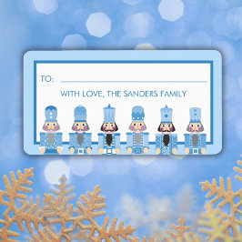CHRISTMAS BLUE NUTCRACKER GIFT STICKER ADRESSETIKETT