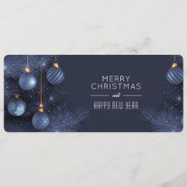 Christmas Blue Ornaments Julkort