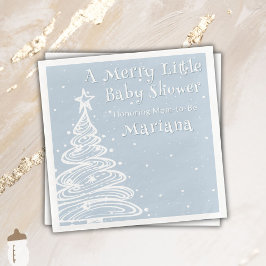 Christmas Boho Blue Boy Baby Shower Pappersservett