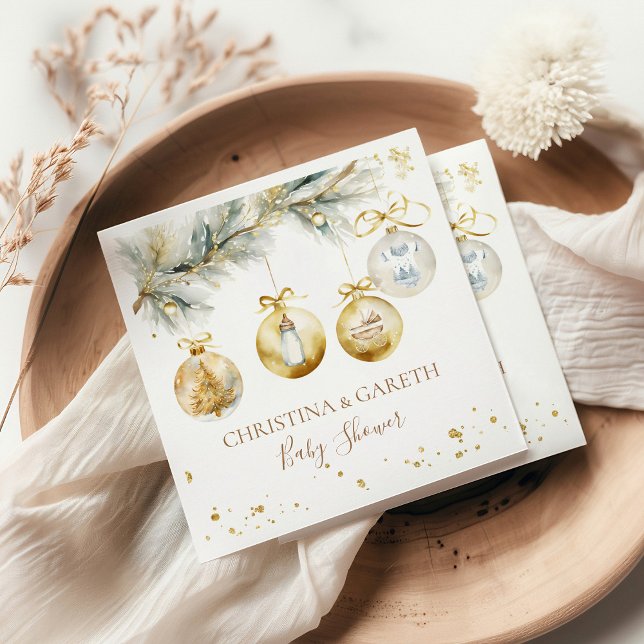 Christmas Boho Merry Little Baby Shower Pappersservett (Skapare uppladdad)