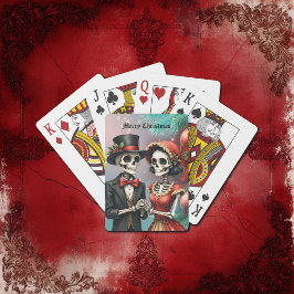 Christmas Bone Romance, A festive skeleton couple. Casinokort