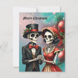 Christmas Bone Romance, A festive skeleton couple. Julkort