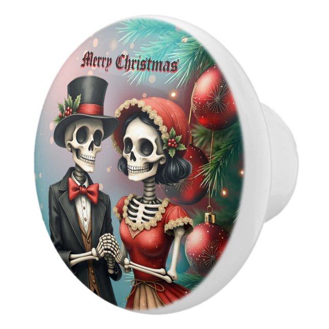 Christmas Bone Romance, A festive skeleton couple. Knopp (Höger)