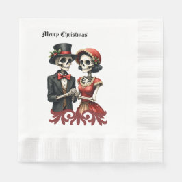 Christmas Bone Romance, A festive skeleton couple. Pappersservett
