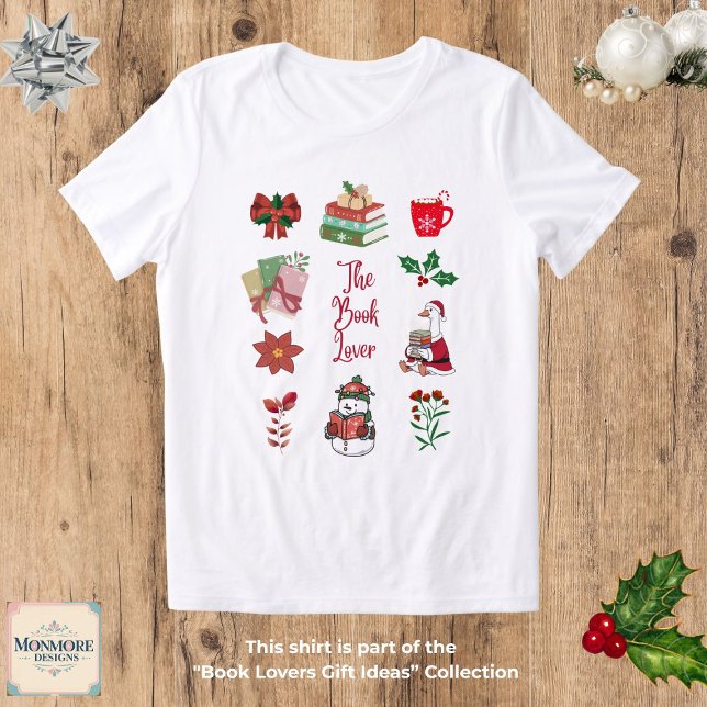 Christmas Book Lover T-Shirt Tri-Blend Shirt (Skapare uppladdad)