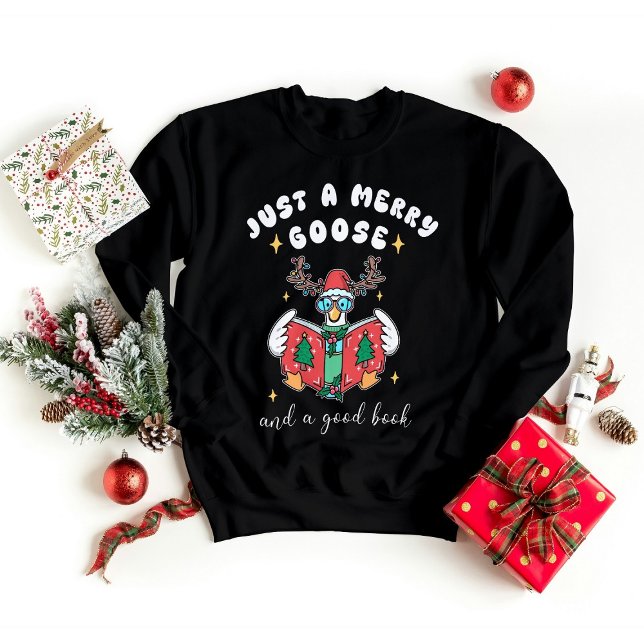  Christmas Bookworm Just a Merry Goose  T Shirt (Skapare uppladdad)
