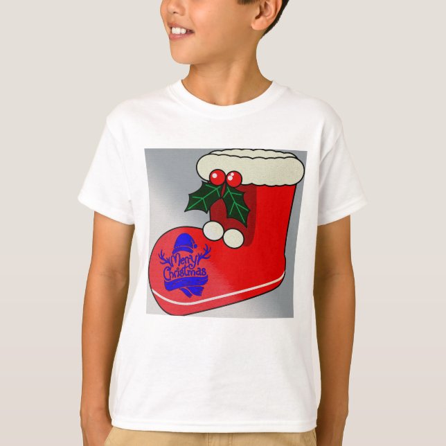 Christmas Boot Design - Kid's T-Shirt (Framsida)