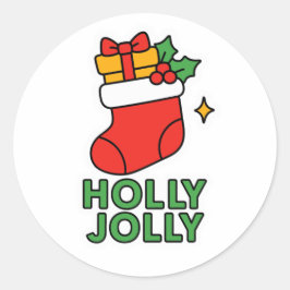 Christmas boot runt klistermärke