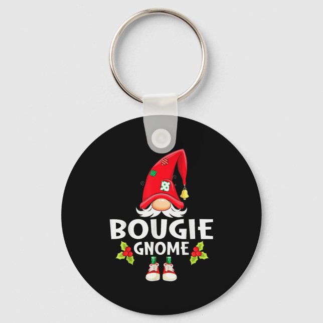 Christmas Bougie Gnome X-mas Family Matching  Nyckelring (Framsida)