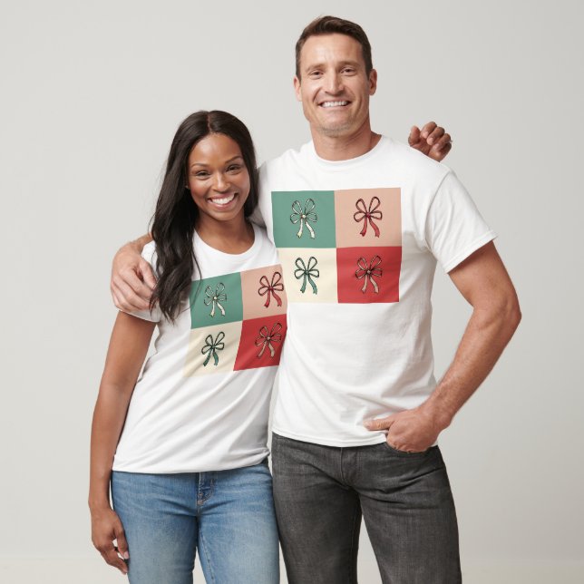christmas bow conquette t shirt (Unisex)