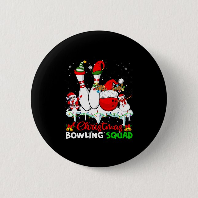 Christmas Bowling Squad Dabbing Santa Elf Bowling  Knapp (Framsida)