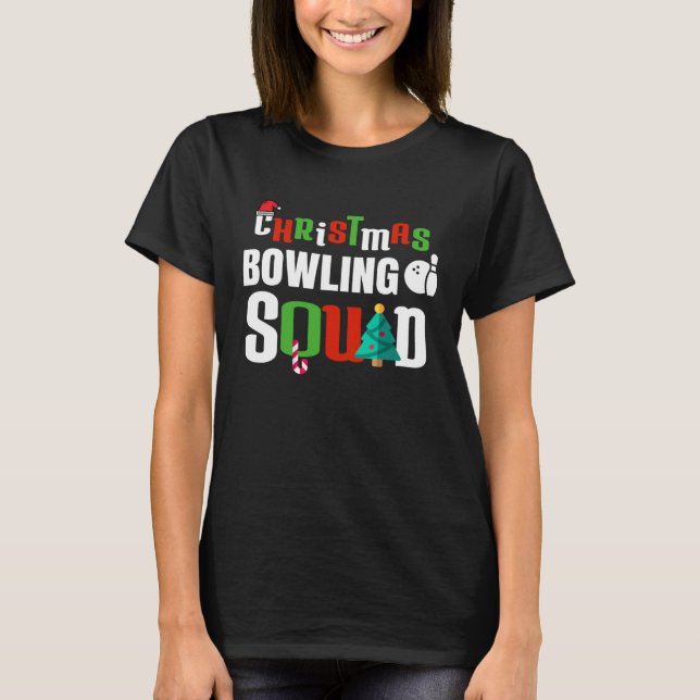 Christmas Bowling Squad Xmas Bowler  Unisex Men Wo T Shirt (Framsida)