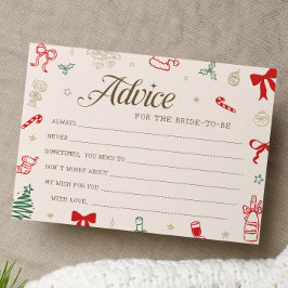 Christmas Bridal Shower Advice for the Bride Card Inbjudningar