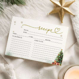 Christmas Bridal Shower Shower Recipe Cards