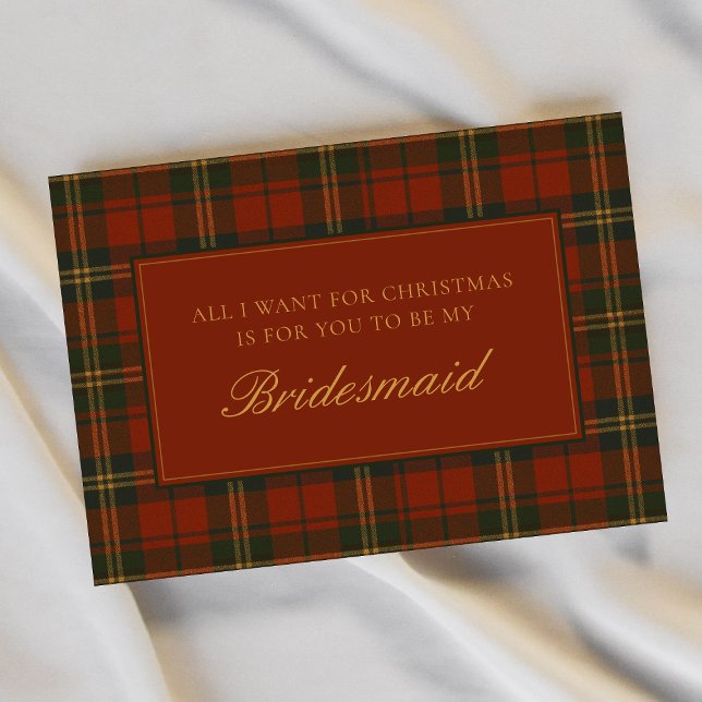Christmas Bridesmaid Proposal Festive Holiday  Kort (Skapare uppladdad)