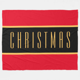 CHRISTMAS Bright Festive Helgdag Red Black Rand Fleecefilt
