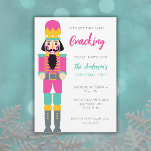 CHRISTMAS BRIGHT ROSA NUTCRACKER PARTY HELGDAG INBJUDNINGAR