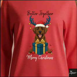 Christmas Brown Labrador Gift Graphic Reindeer T Shirt