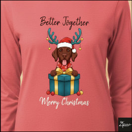 Christmas Brown Labrador Reindeer Gift Graphic T Shirt