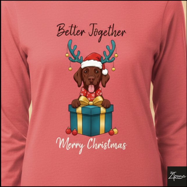 Christmas Brown Labrador Reindeer Gift Graphic T Shirt (Skapare uppladdad)