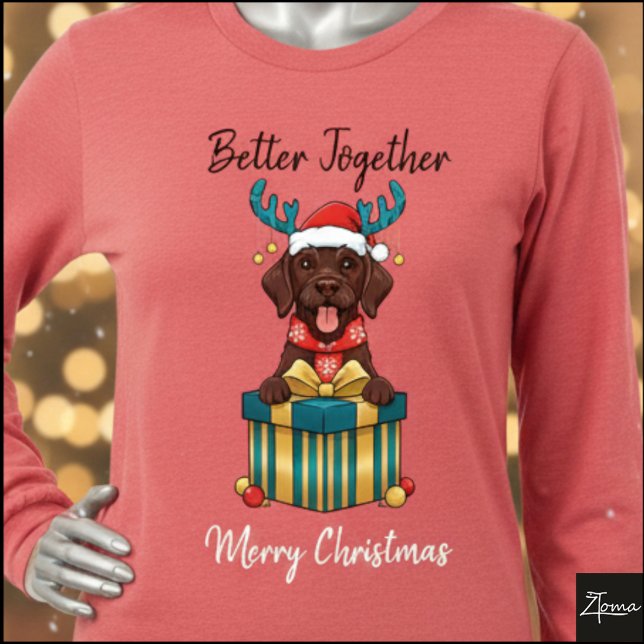 Christmas Brown Pointer Reindeer Gift Graphic T Shirt (Skapare uppladdad)