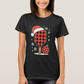 Christmas Buffalo Plaid Pickleball Paddle with San T Shirt