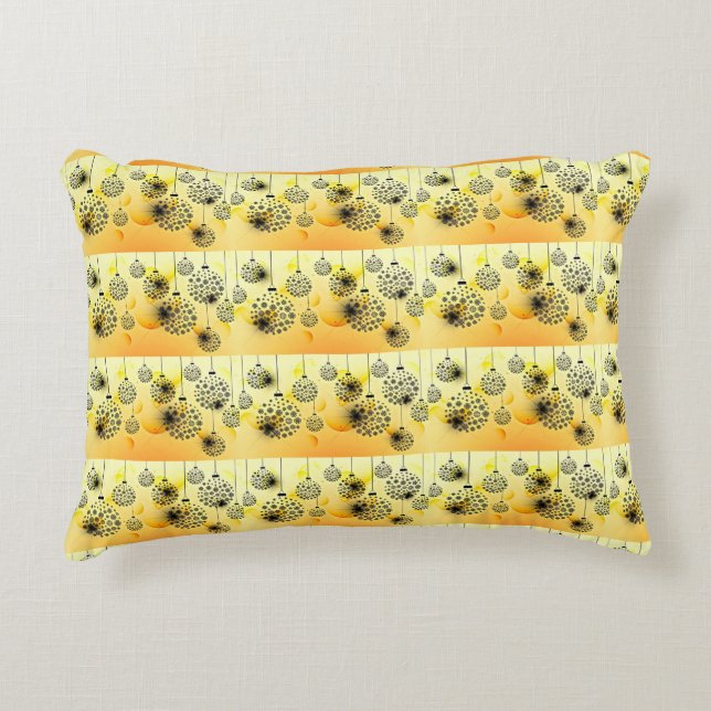 **CHRISTMAS BULSB** PILLOW MED "GULT" BAKSID PRYDNADSKUDDE (Framsidan)
