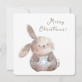 Christmas Bunny and Snowflake, personalized Inbjudningar