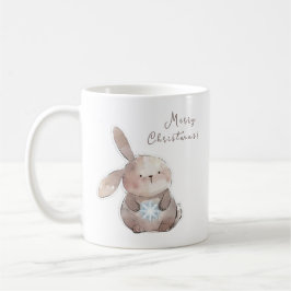 Christmas Bunny and Snowflake, personalized Kaffemugg