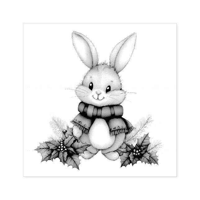 Christmas Bunny Cute Stämpel (Tryck)