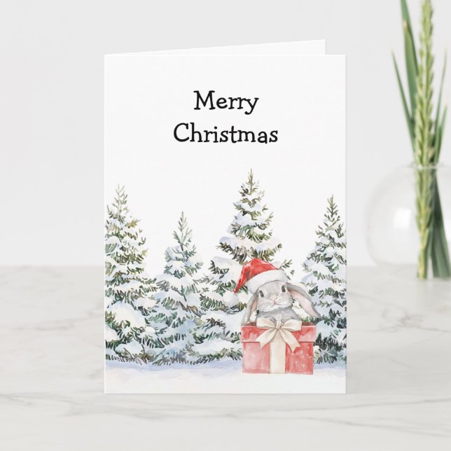 Christmas Bunny in a Box Kort (Framsida)