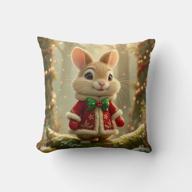 Christmas Bunny Throw Pillow Kudde (Framsida)