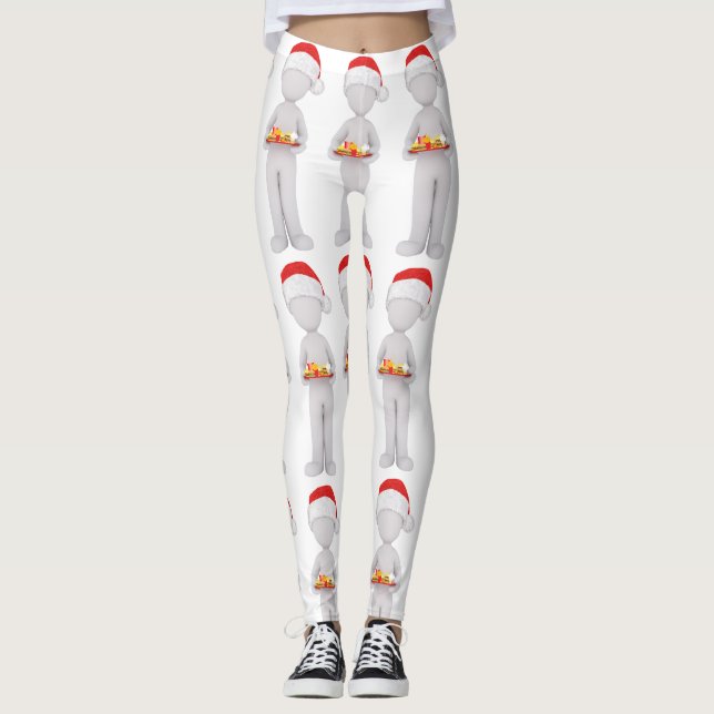 christmas burger Santa Leggings (Framsida)