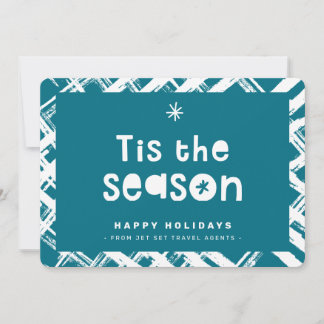 CHRISTMAS BUSINESS THANKS logo tis the season blue Inbjudningar
