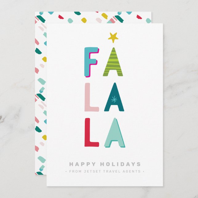 CHRISTMAS BUSINESS THANKS modern typografi falala Inbjudningar (Fram/baksida)