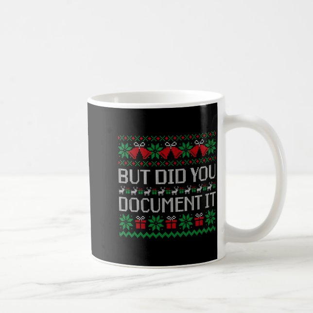 Christmas But Did You Doent It Ugly Office Party S Kaffemugg (Höger)