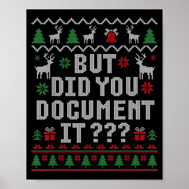 Christmas But Did You Doent It Ugly Office Sweater Poster (Framsidan)