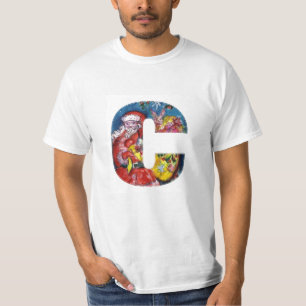 CHRISTMAS C BREV / SANTA MED GIFTS MONOGRAM T-SHIRT