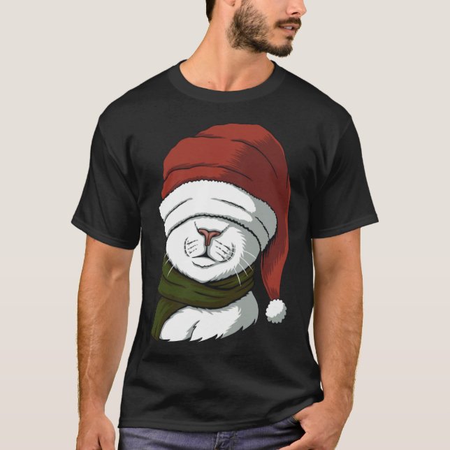 Christmas Ca   for Cat  Cat T Shirt (Framsida)
