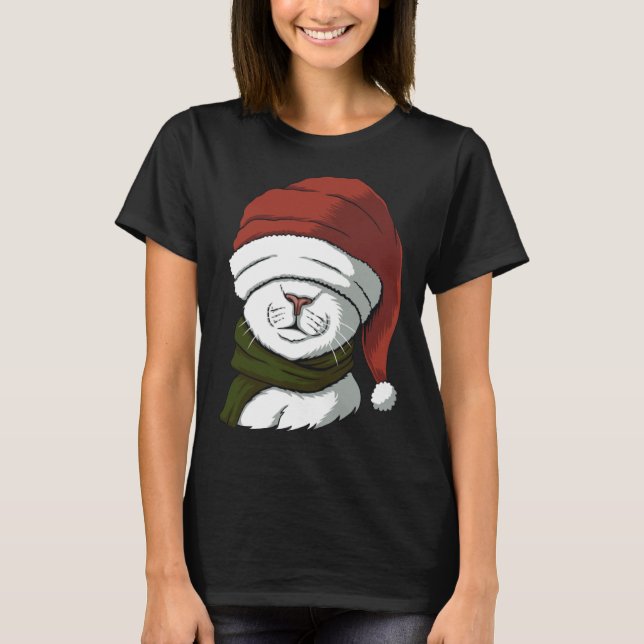 Christmas Ca   for Cat  Cat T Shirt (Framsida)