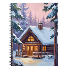 Christmas Cabin | Forest Winter Snow Anteckningsbok