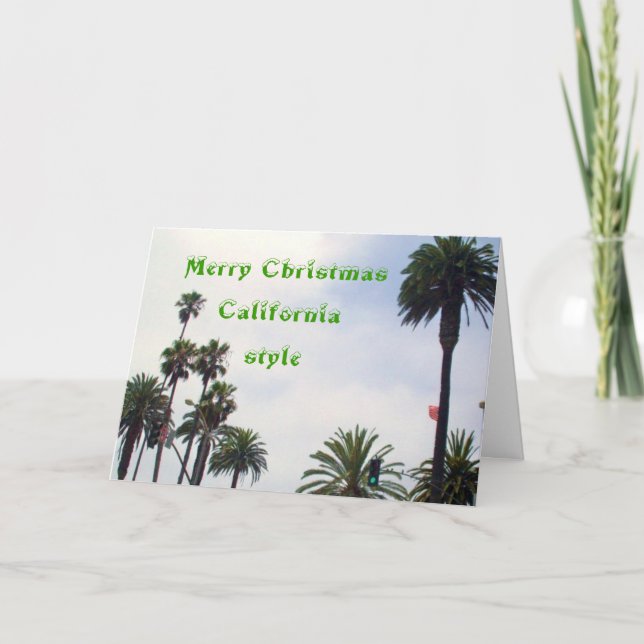 CHRISTMAS, CALIFORNIA STIL-kort Helgkort (Framsida)