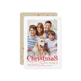 CHRISTMAS calligraphy stylish festive modern photo Julkort