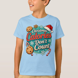 Christmas Calories Don’t Count Funny Santa Claus  T Shirt
