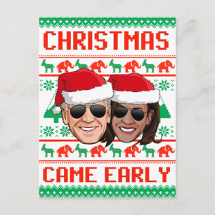CHRISTMAS CAME TIDIGT - Biden Harris 2020 Vykort