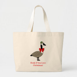 Christmas Canadian Goose Tote Bag Jumbo Tygkasse