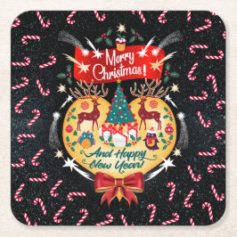 Christmas Candies Underlägg Papper Kvadrat