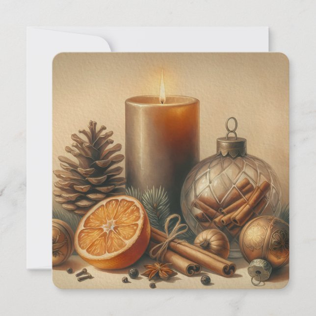 Christmas candle art inbjudningar (Framsida)