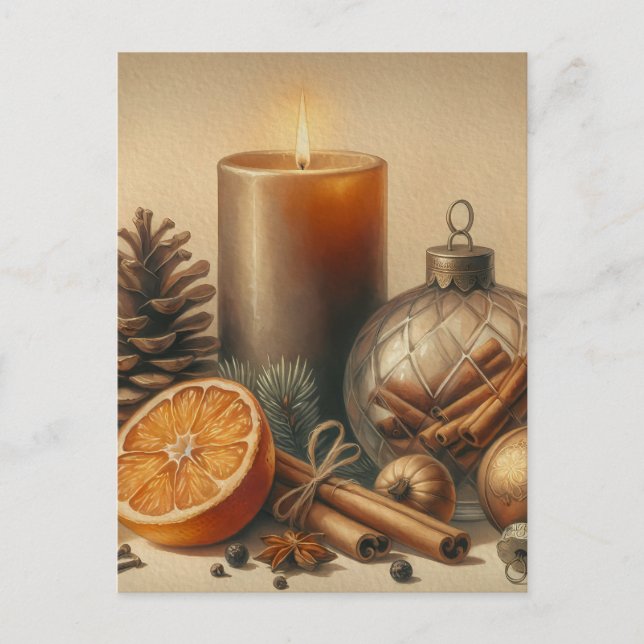 Christmas Candle Art Vykort (Framsida)