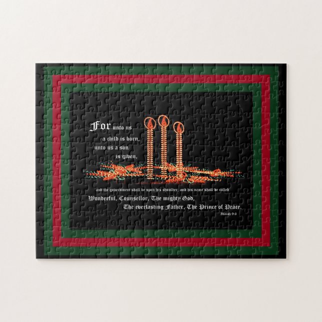 Christmas Candles, Isaiah 9:6 Pussel (Horisontell)